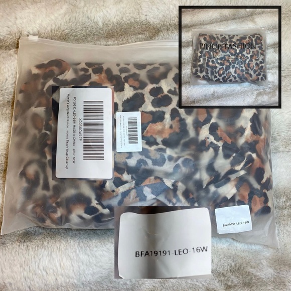 16W Leopard Print Sexy Bikini Cover SemiSheer Summer Beach Kimono Cardigan Brown - Picture 8 of 8